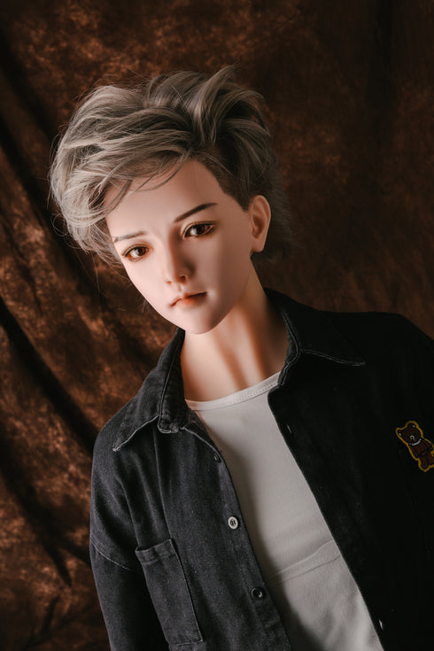 165cm/5ft5in Grey Hair Handsome Sunny Silicone Head & TPE Body Male Sex Dolls