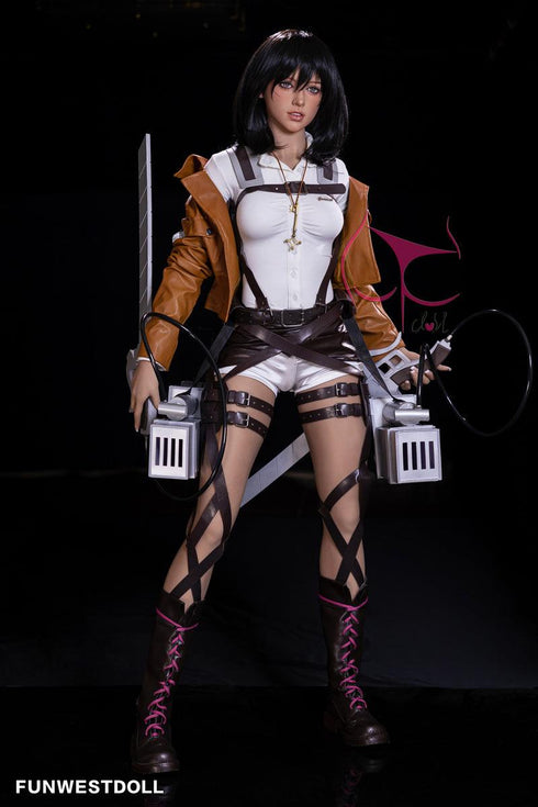 159cm/5ft2in A-Cup Attack On Titan Cosplay Mikasa Ackerman Sex Dolls - Sex Doll - RealDolls4U