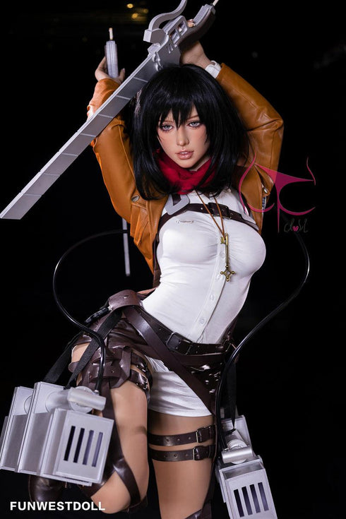 159cm/5ft2in A-Cup Attack On Titan Cosplay Mikasa Ackerman Sex Dolls - Sex Doll - RealDolls4U