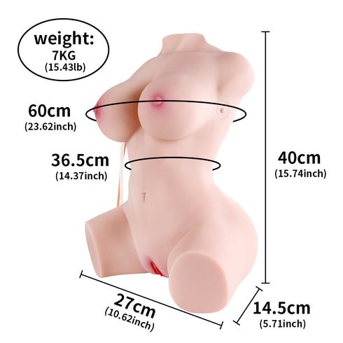 40 cm / 15.74 in Sex Doll Torso Agatha With Auto Sucking Vagina [In Stock | US Only]
