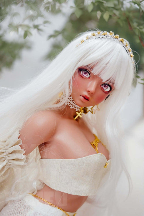 60cm/23.6in A-Cup Sofia Müller White-haired Bride in White Wedding Dress Mini Sex Dolls - Sex Doll - RealDolls4U