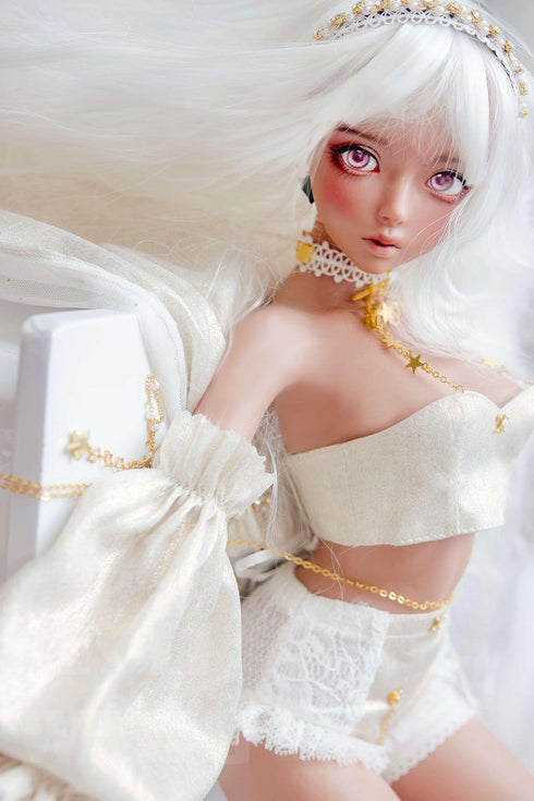 60cm/23.6in A-Cup Sofia Müller White-haired Bride in White Wedding Dress Mini Sex Dolls - Sex Doll - RealDolls4U