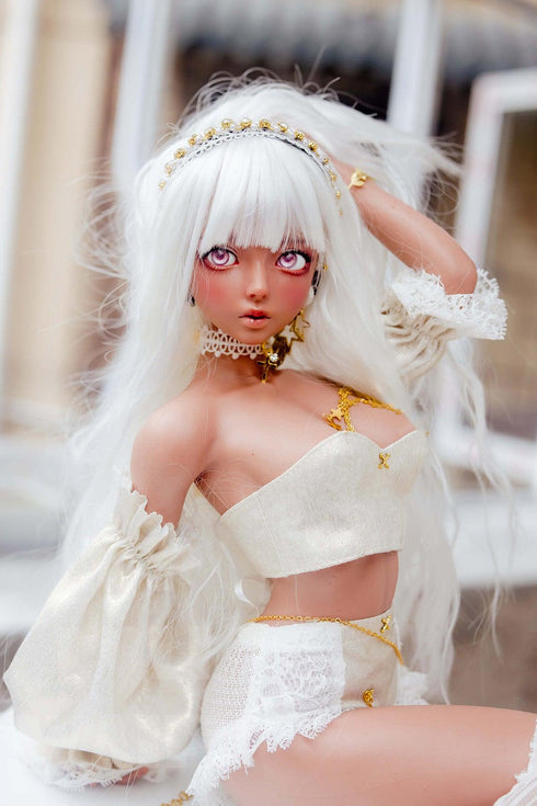 60cm/23.6in A-Cup Sofia Müller White-haired Bride in White Wedding Dress Mini Sex Dolls - Sex Doll - RealDolls4U