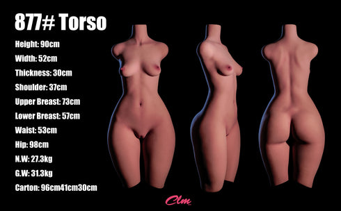 90cm/35.4in 877# Torso (Black) - Sex Doll - RealDolls4U
