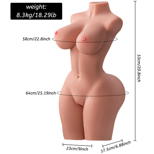 18.29lbs Brown Skin Color Sex Doll Torso [In Stock | US Only]