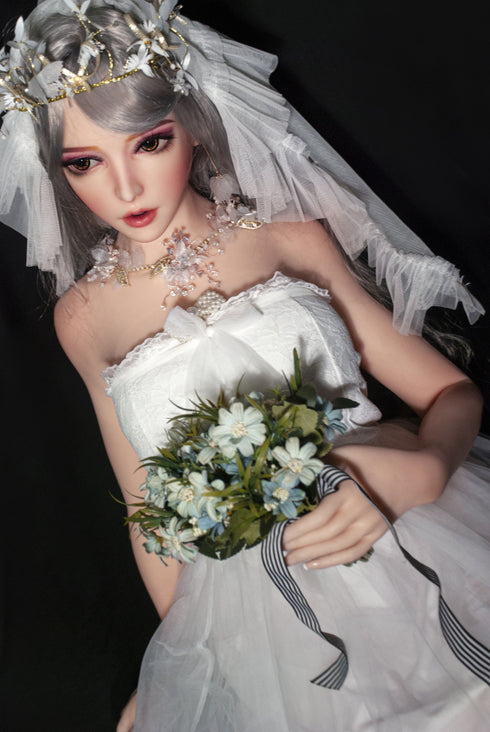 150cm/4ft11in A-Cup Pure White Bride Cosplay Sex Dolls