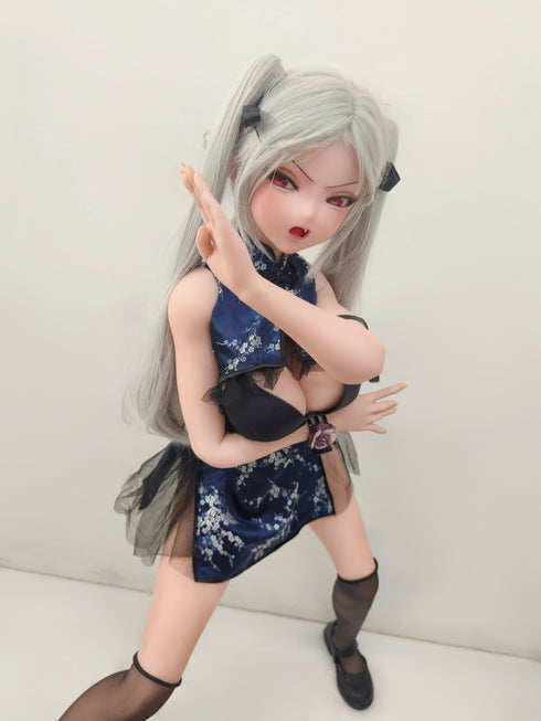 148cm/4ft10in C-Cup Shibata Haruka Gray Double Ponytail Sex Dolls