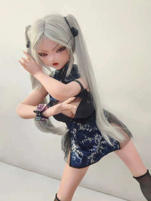 148cm/4ft10in C-Cup Shibata Haruka Gray Double Ponytail Sex Dolls