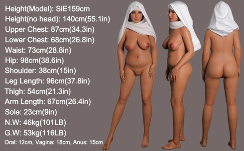 159cm/5ft2 E-Cup Mouna Robot Sex Doll | RealDolls4U